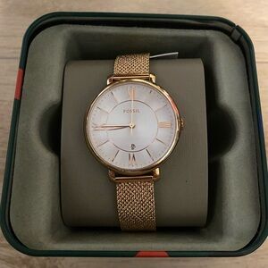 NWT Fossil Rose Gold Mesh Strap Watch